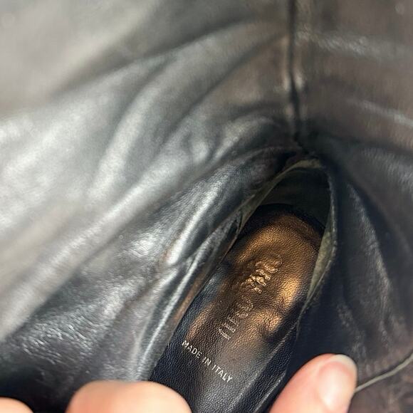 Miu Miu Croc Effect Knee High Kitten Heel Boots - Picture 10 of 10